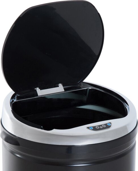 DecHome Pattumiera Automatica con Sensore a Infrarossi e Capacit 50L Acciaio Inox e Plastica Nero 30.5x30.5x81.5cm - 46e3