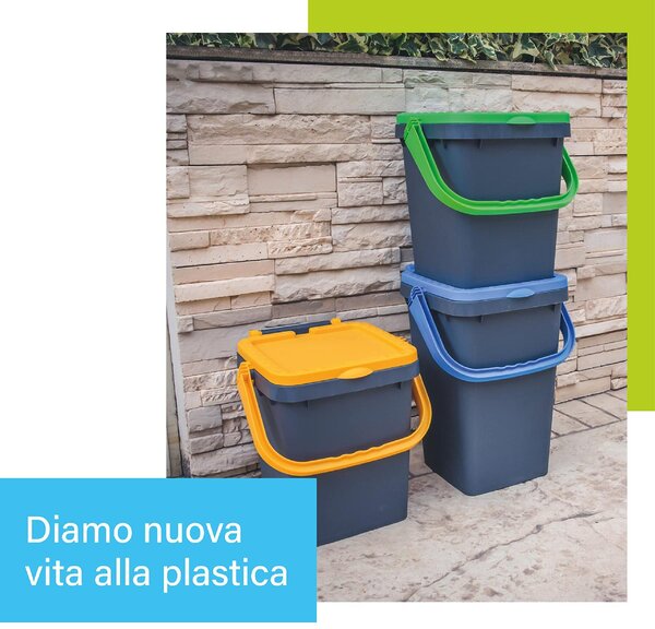 Ecoplast Pattumiera Bidoni Rifiuti Ecoplus lt 20 Coperchio Giallo - PL527467