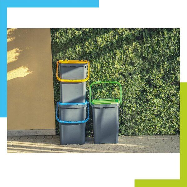Ecoplast Pattumiera Bidoni Rifiuti Ecoplus lt 20 Coperchio Giallo - PL527467