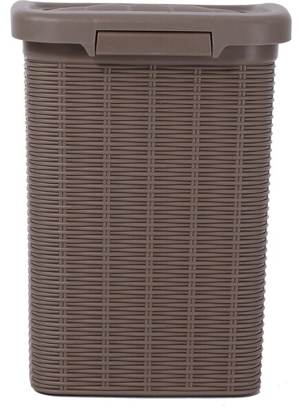 STEFANPLAST Pattumiera Bidone Spazzatura capacit lt. 6 cm. 20,5x20,5x28 h con Coperchio e Pedale colore Tortora - Linea Elegance - 30101