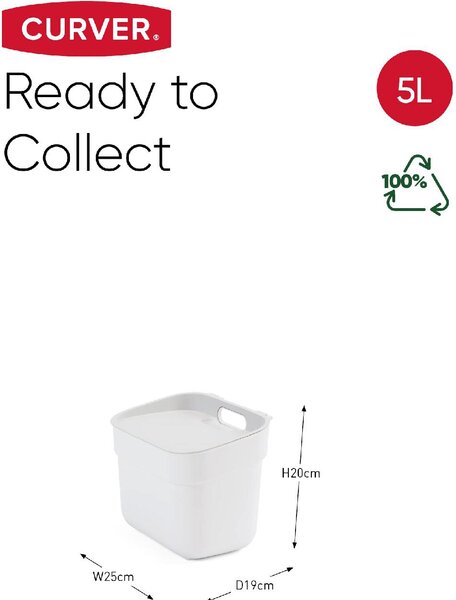 Curver Pattumiera Ready Bianco 5L - k251938