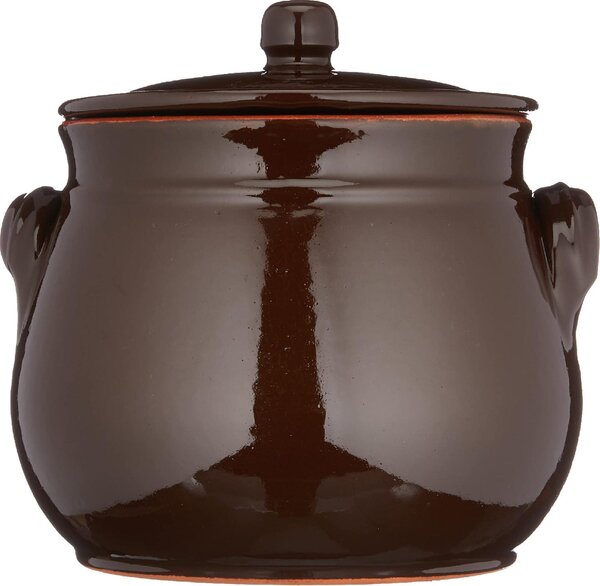 Coli Pentola in Terracotta cm 18 con Coperchio 2 Manici - Bruna