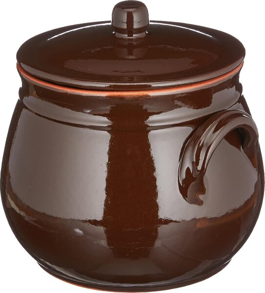 Coli Pentola in Terracotta cm 18 con Coperchio 2 Manici - Bruna