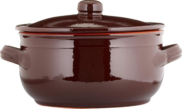 Coli Pentola Casseruola Terracotta 2 Manici Alto con Coperchio cm 20 - Bruna