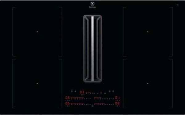 Electrolux Piano Cottura Induzione con Cappa Integrata Filtrante 4 Fuochi Larghezza 83 cm in Vetroceramica colore Nero - KCC84453CK