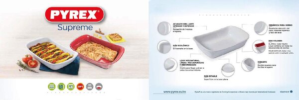 Pyrex Pirofila da Forno in Ceramica Quadrata 24 x 24 cm colore Bianco - Supreme