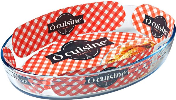 O cuisine Pirofila da Forno in Vetro Temperato Ovale Capacit 4 Litri 39 x 27 cm colore Trasparente