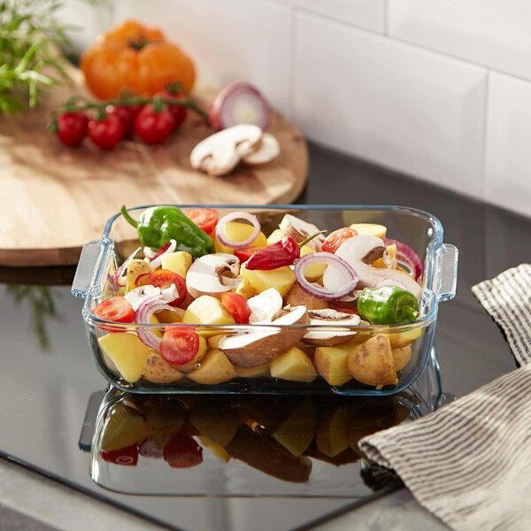 Pyrex Pirofila da Forno in Vetro Temperato Quadrata Capacit 1.8 Litri 21 x 21 cm colore Trasparente