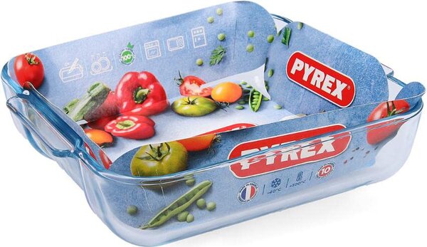 Pyrex Pirofila da Forno in Vetro Temperato Quadrata Capacit 1.8 Litri 21 x 21 cm colore Trasparente