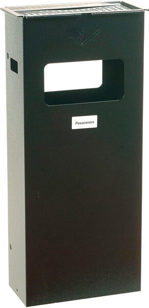 MetalPlus Posacenere da Esterno con Cestino Rifiuti in Metallo 30x15x70h cm - 5430/1