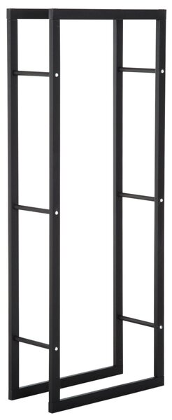 DecHome Scaffale Legnaia Per Casa e Giardino Portata 100 Kg Nero 60x25x150 cm - 8D0148