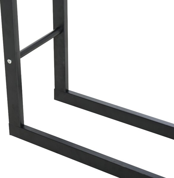 DecHome Scaffale Legnaia Per Casa e Giardino Portata 100 Kg Nero 60x25x150 cm - 8D0148