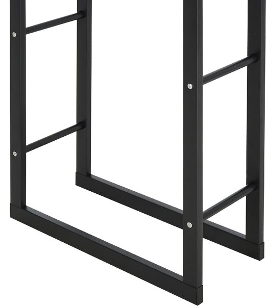 DecHome Scaffale Legnaia Per Casa e Giardino Portata 100 Kg Nero 60x25x150 cm - 8D0148
