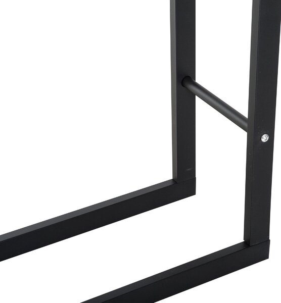 DecHome Scaffale Legnaia Per Casa e Giardino Portata 100 Kg Nero 60x25x150 cm - 8D0148
