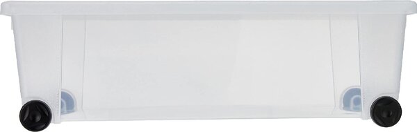 STEFANPLAST Scatola Multiuso Contenitore sottoletto con Ruote capacit Lt. 30 cm. 59x39x18,5 h colore Trasparente - Linea Storage - 13054