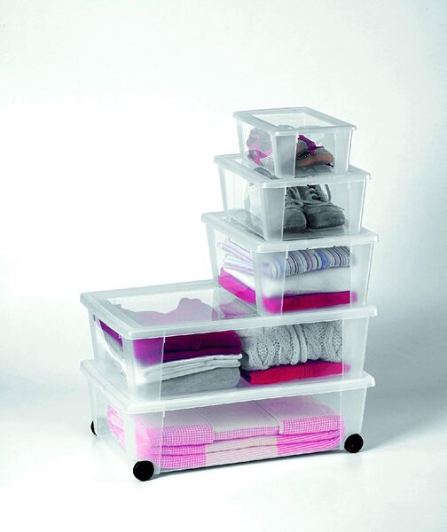 STEFANPLAST Scatola Multiuso Contenitore sottoletto capacit Lt. 5 cm. 32,5x19x11 h colore Trasparente - Linea Storage - 13050