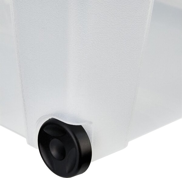 STEFANPLAST Scatola Multiuso Contenitore sottoletto con Ruote capacit Lt. 30 cm. 59x39x18,5 h colore Trasparente - Linea Storage - 13054