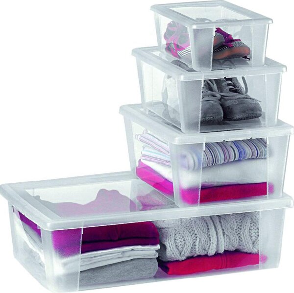 STEFANPLAST Scatola Multiuso Contenitore sottoletto capacit Lt. 5 cm. 32,5x19x11 h colore Trasparente - Linea Storage - 13050