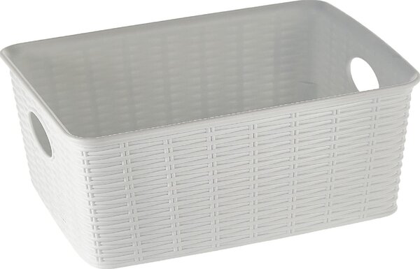 STEFANPLAST Scatola Plastica con finitura interna effetto seta 25 x 19 x 10 cm Bianco - Elegance 30970
