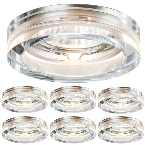 Set da 6 faretti da incasso MILI 5W GU10 3000K 230V 350 lumen trasparente