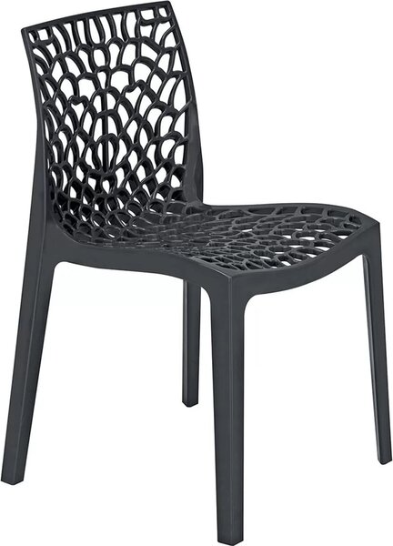 Grandsoleil Sedia per Esterni Impilabile in Plastica Dimensioni 80x52x51 cm colore Antracite - Gruvyer