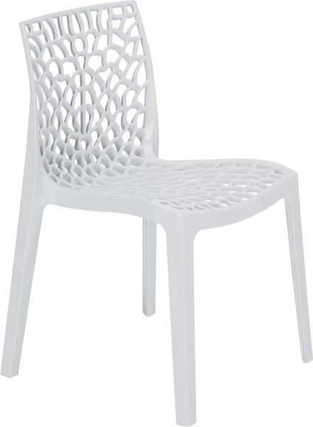 Grandsoleil Sedia per Esterni Impilabile in Plastica Dimensioni 80x52x51 cm colore Bianco - Gruvyer