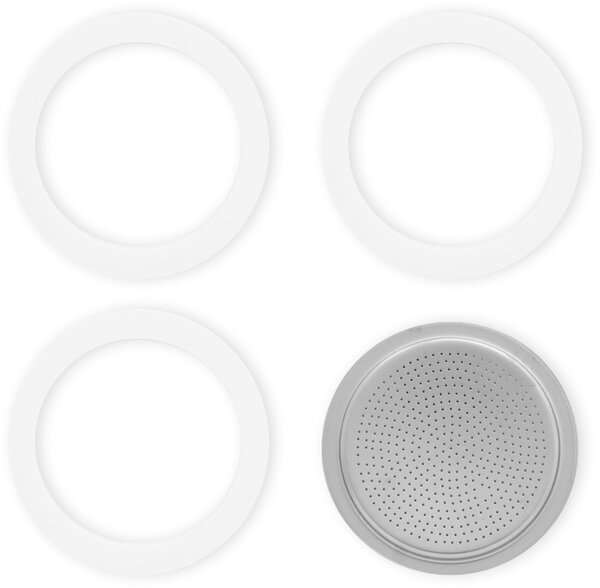 Bialetti Set 2 Guarnizioni con Piastra 2 Tazze Gomma Inox - 800410