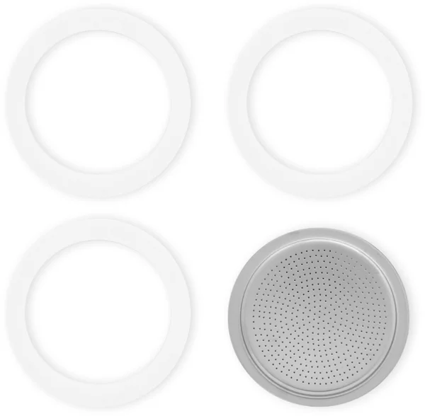 Bialetti Set 2 Guarnizioni con Piastra 2 Tazze Gomma Inox - 800410