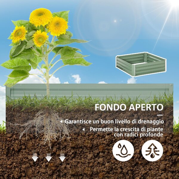 Brugel Set di 2 Letti per Orto Rialzati in Acciaio Zincato per Piante e Ortaggi 100x100x30cm - 517GN845