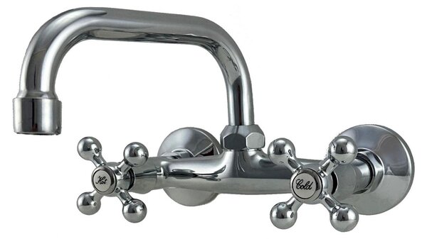 AquaTrimo Vivaldi: rubinetto da cucina classico a parete con bocca di erogazione superiore, cromato 21VV7066CM