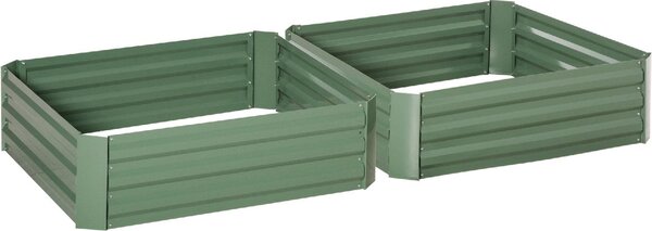 Brugel Set di 2 Letti per Orto Rialzati in Acciaio Zincato per Piante e Ortaggi 100x100x30cm - 517GN845