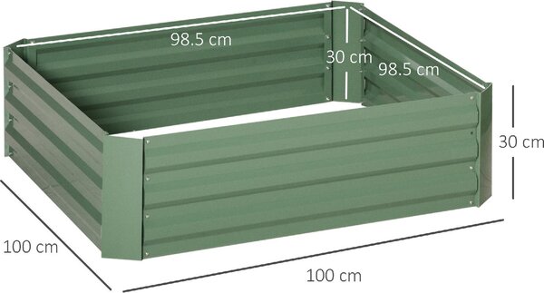 Brugel Set di 2 Letti per Orto Rialzati in Acciaio Zincato per Piante e Ortaggi 100x100x30cm - 517GN845