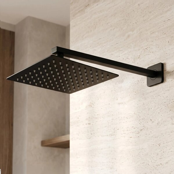 Soffione doccia quadrato REA JS-P015B 25cm Black