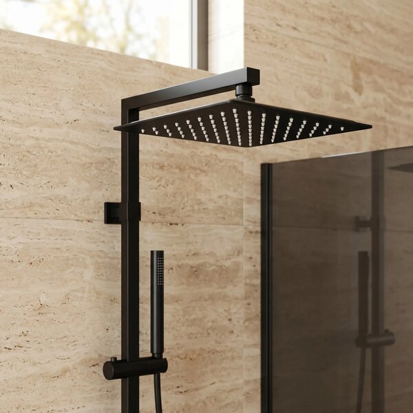 Soffione doccia quadrato REA JS-P015B 25cm Black