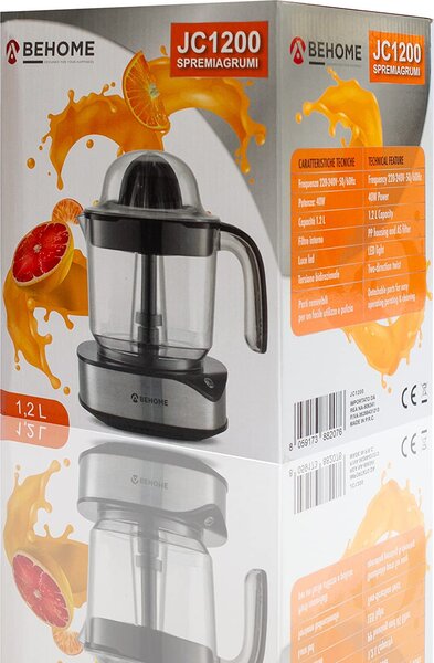 BEHOME Spremiagrumi Elettrico Bidirezionale 1.2 Litri Parti Removibili - DOM882076