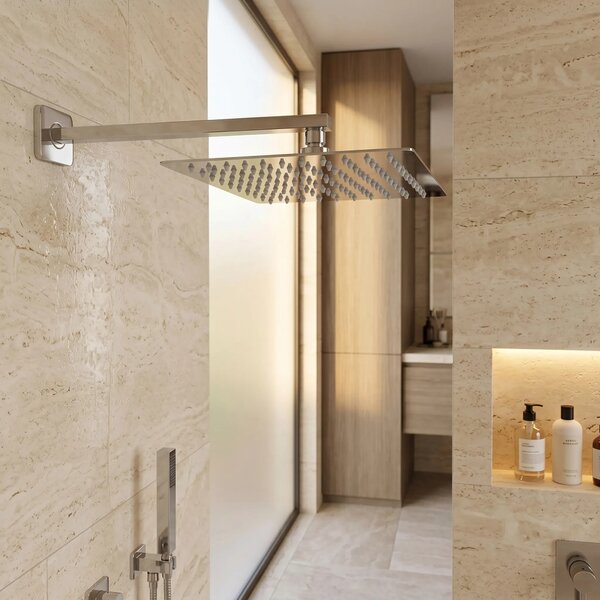 Soffione doccia quadrato REA JS-P015 25cm Chrome