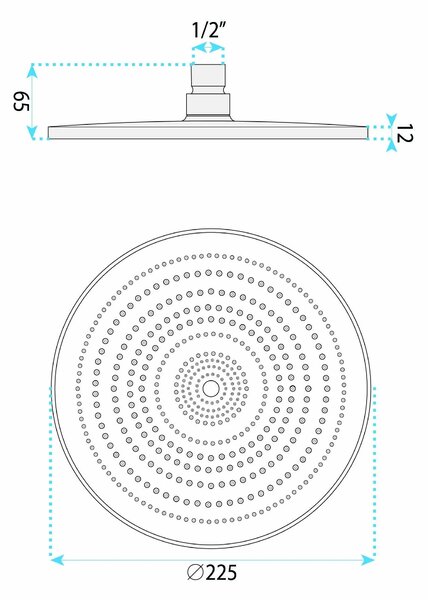 Soffione doccia rotondo REA JS-021 Chrome