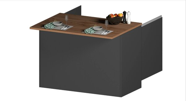 Isola cucina con ante e cassetti 125x90x90h cm antracite e rovere - Analiza