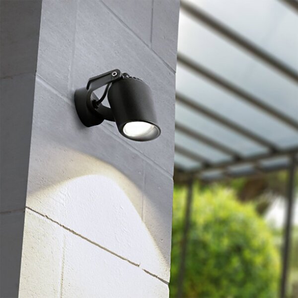 Faretto esterno resina top light roma fa12 ne gu10 led orientabile - Top Light