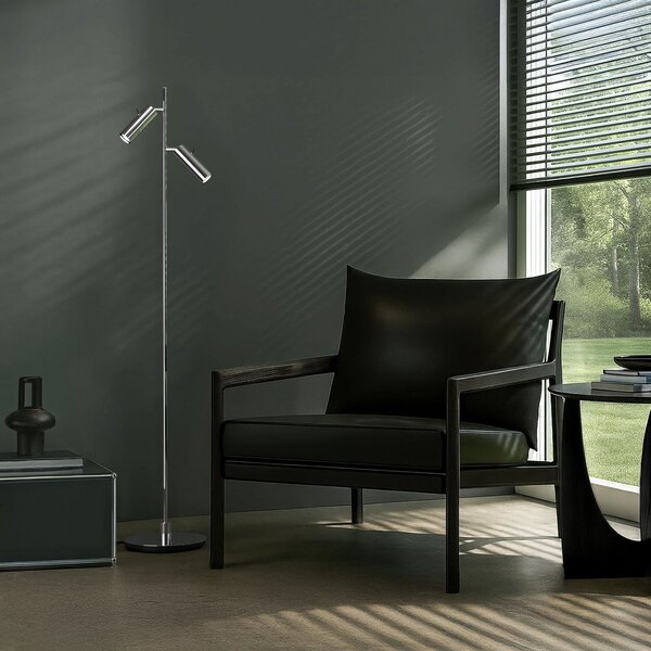 Lampada da terra Herstal, PIPELINE, Metallizzato, Soggiorno, Metallo, Moderno