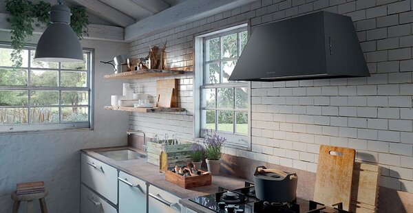 Faber Cappa Cucina Aspirante a Parete Larghezza 70 cm Profondit 45 cm colore Cast Iron - 110.0456.175 - CHLO EV8+ CI A70
