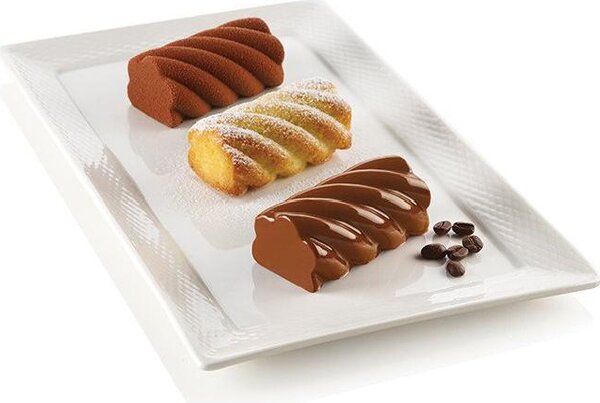 Silikomart Stampo in Silicone per Dolci Swing 6 Posti 8 x 4,5 x 3,5 cm - 3Design