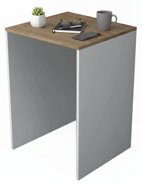 Armadio Multiuso Grande Marrone Noce Bianco un Ripiano Vano per Lavatrice 65x92h cm, un Vano - Boris