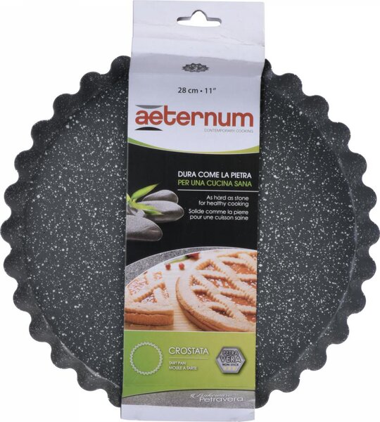 Aeternum Stampo per Dolci Crostata Antiaderente in Alluminio Rivestimento in Pietra 28 cm colore Grigio - Bakeware Petravera