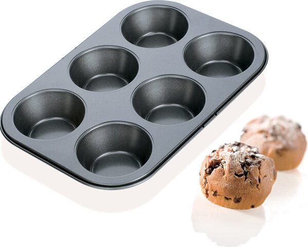 Tescoma Stampo per Dolci Muffin Antiaderente 6 Posti 18 x 26 cm colore Grigio - Delicia