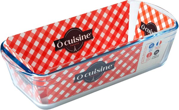 O cuisine Stampo per Dolci Plumcake in Vetro Temperato 28 cm colore Trasparente - Arcuisine