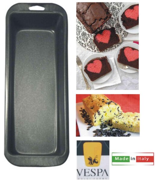 Vespa Stampo per Dolci Plumcake Antiaderente in Alluminio 25 x 12,5 cm