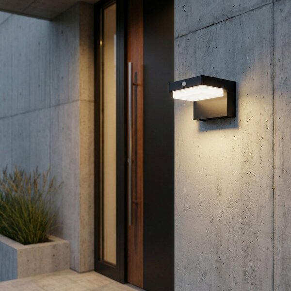 Lampade da esterno Lindby, Eleazar, Nero, Balcone, Alluminio, Moderno