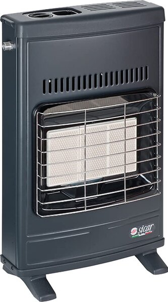 Sicar Stufa a Gas Metano Infrarossi da Parete / Pavimento Potenza 4.2 kW Ventilata colore Nero - ECO 42T