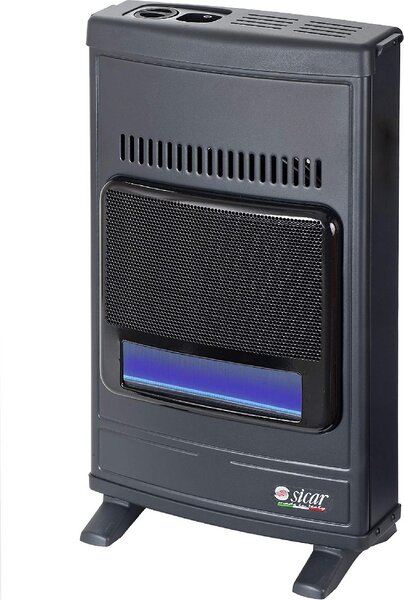 Sicar Stufa a Gas Metano Infrarossi da Parete / Pavimento Potenza 4.1 kW Volume Riscaldabile 100 m3 colore Grigio - ECO 45